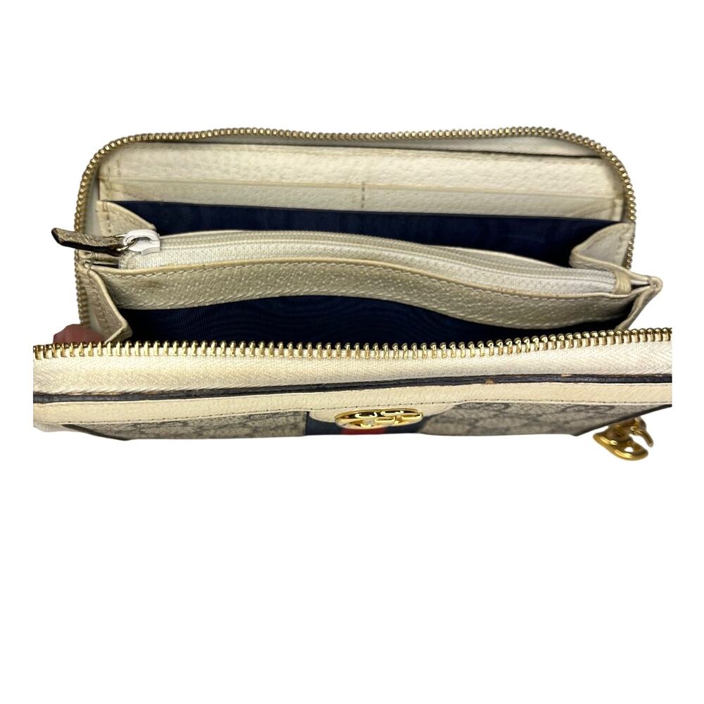 Gucci Ophidia GG Supreme Zip Around Wallet Web Stripe Double G 523154 - Picture 11 of 16